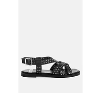 Anemone Studded Flat Gladiator Sandals
