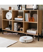 Open-Back Bookshelf with Drawer for Study