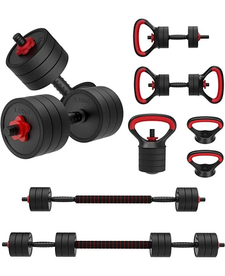 Joroto Adjustable Dumbbell Set, Weights Dumbbells Set with Connector, 4 in1 Workout Weight Set for Home Gym Used as Barbell, Kettlebells, Push up Stan