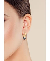 Rachel Zoe 14K Gold Plated Sterling Silver Grey Pearl Charm Hoop Earrings