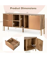 Mirrored Buffet Cabinet with 2 Drawers and 1 Door for Living Room