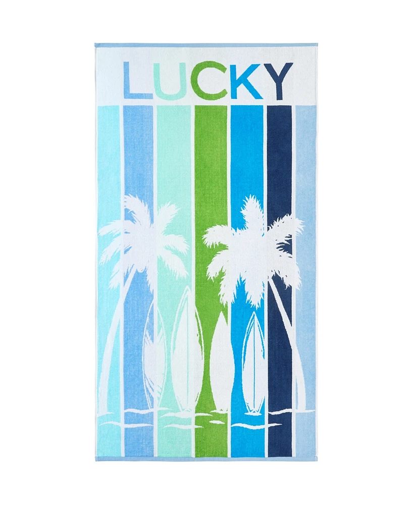 Lucky Brand Surf Stripe Cotton Beach Towel, 36"x72"