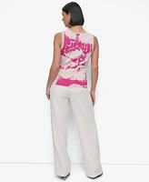 Dkny Petite Floral Sweater-Knit Tank