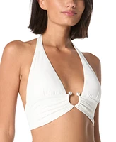 Carmen Marc Valvo Women's Halter Embellished Bikini Top