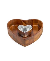 Nambe Eat Your Heart Out Chip and Dip, Set of 2