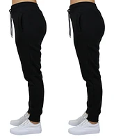 Galaxy By Harvic Women's Loose Fit Fleece Lined Jogger Sweatpants-2 Pack