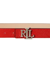 Lauren Ralph Logo Reversible Crosshatch Leather Belt