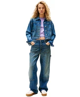Tommy Jeans Women's Mia Cotton Mid-Rise Relaxed Straight Carpenter