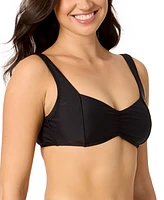 Salt + Cove Juniors' Center-Ruched V-Neck Bikini Top, Exclusively at Macy's