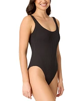 Salt + Cove Juniors' Ribbed Scoop-Neck One-Piece Swimsuit