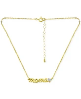 Giani Bernini Cubic Zirconia Mama Script Pendant Necklace 18k Gold-Plated Sterling Silver (also Silver), 16" + 2" extender, Exclusively