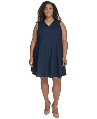 Dkny Plus Linen-Blend Shift Dress