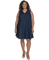 Dkny Plus Linen-Blend Shift Dress