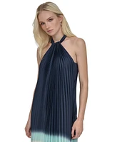 Dkny Women's Halter Sunray-Pleated Ombre Dress