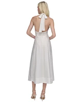 Dkny Women's Halter V-Neck Tie-Back Midi Dress