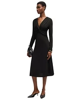 Boss by Hugo Women's Stretch Crepe Twist-Front Dress
