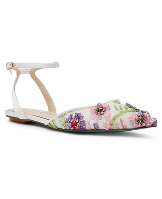 Betsey Johnson Women's Garbo Jeweled Mesh Flats