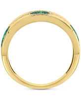 Effy Malachite & Diamond (1/10 ct. t.w.) Hexagon Band in 14k Gold