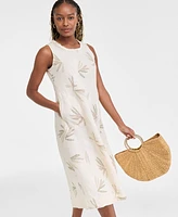 Charter Club Women's 100% Linen Sleeveless Midi Dress, Exclusively at Macy's