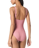 Michael Kors Women's Grommet Scoop-Neck One-Piece Swimsuit