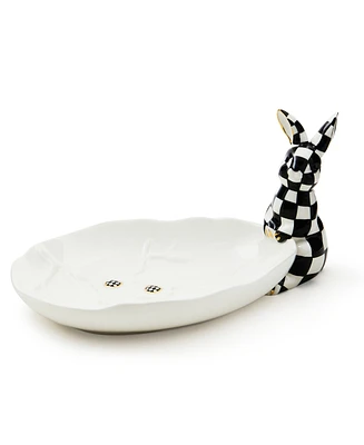 Mackenzie-Childs Courtly Check Rabbit Ceramic Trinket Tray
