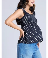 Motherhood Maternity Ruffle Sleeve Detail Top