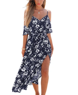 Cupshe Women's Sunset Kiss Floral Maxi Beach Dress