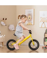 12 Inch Toddler Balance Bike with Height Adjustable Handlebar and Seat