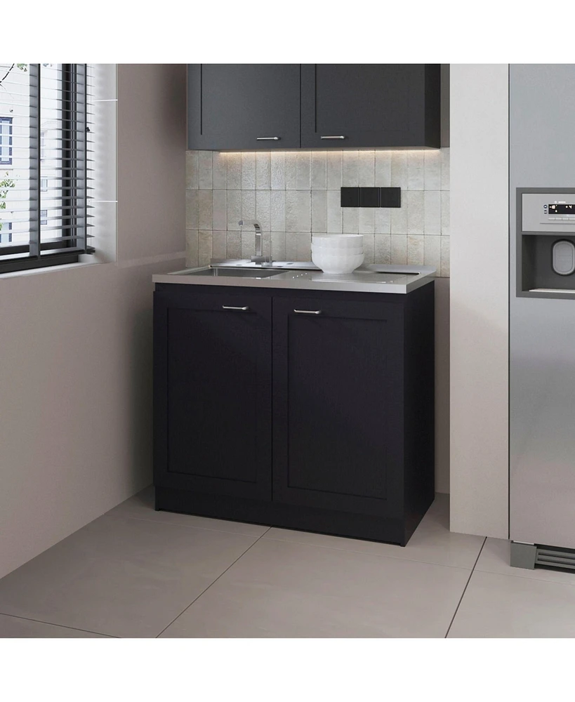 Haivana Utility Sink Base Cabinet with Double Doors and Interior Shelf