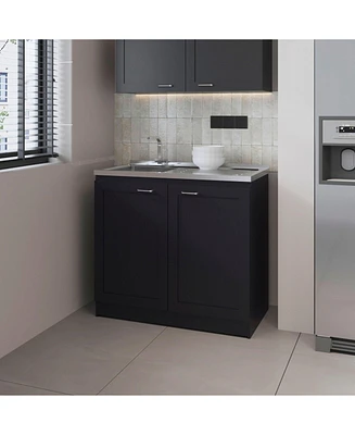 Haivana Utility Sink Base Cabinet with Double Doors and Interior Shelf