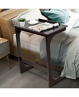 Adjustable C-Shape Couch End Table wth Tilting Top