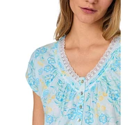 Eileen West Women's Short-Sleeve Floral Sleepshirt