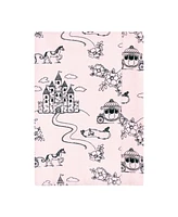 Hudson Baby Boys and Girls Cotton Poly Flannel Burp Cloths 8-Pack, Fairytale Princess, One Size