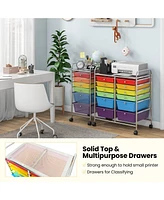 12 Drawers Rolling Cart Storage Scrapbook Paper Organizer Bins