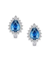 Bling Jewelry Timeless Elegant Cz Cubic Zirconia Stud Earrings Teardrop Huggie Sterling Silver