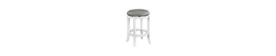 Backless Swivel Counter Stool with Faux Leather and Nailhead Trim