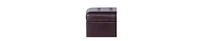 Tufted Leatherette Ottoman – Square Wooden Storage with Lift-Off Lid