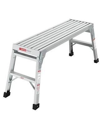 Work Platform Aluminum Portable Bench Folding Ladder Ansi Capacity 225 Lbs 40"