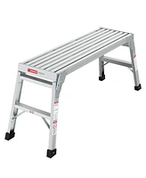 Work Platform Aluminum Portable Bench Folding Ladder Ansi Capacity 225 Lbs 40"