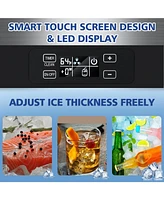 Cowsar,80Lbs Commercial Ice Maker, Stainless Steel, Undercounter/Freestanding, Clear Cube