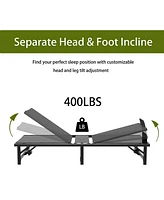 Adjustable Bed Frame,Twin Xl Size - 2 Motor Design, Independent Head and Foot Incline, Zero Gravity, Tv and Head-Tilt Presets, 450 lbs Capacity