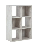Rustic Wooden 6-Cube Organizer with Open Storage Compartments