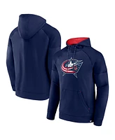 Fanatics Men's Navy Columbus Blue Jackets Iconic Defender Raglan Pullover Hoodie