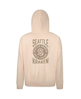 LevelWear Men's Cream Seattle Kraken Contact Stamp Pullover Hoodie