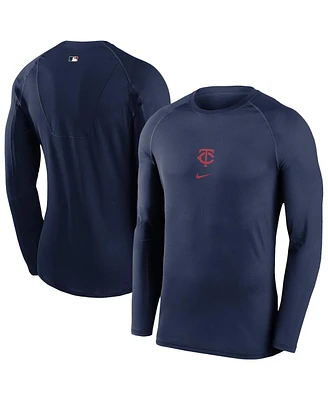 Nike Men's Navy Minnesota Twins Authentic Collection Raglan Long Sleeve T-Shirt