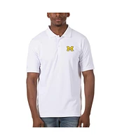 Antigua Men's White Michigan Wolverines Legacy Pique Polo Shirt