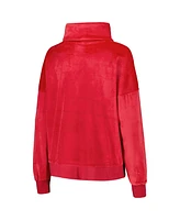 Dkny Women's Red Atlanta Falcons Deliliah Rhinestone Funnel Neck Pullover Sweatshirt