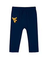 Outerstuff Baby Boys and Girls Navy West Virginia Mountaineers Double Up Long Sleeve Bodysuit Pant Set