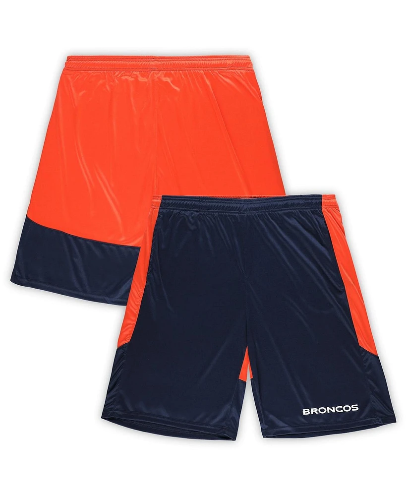 Fanatics Men's Navy/Orange Denver Broncos Big Tall Launch Shorts