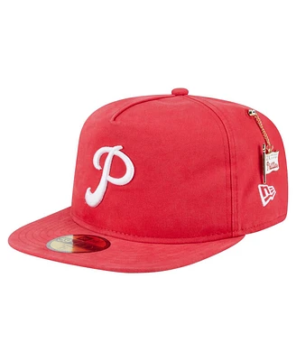 New Era Men's Red Philadelphia Phillies Championship Side Flag A-Frame 59Fifty Fitted Hat
